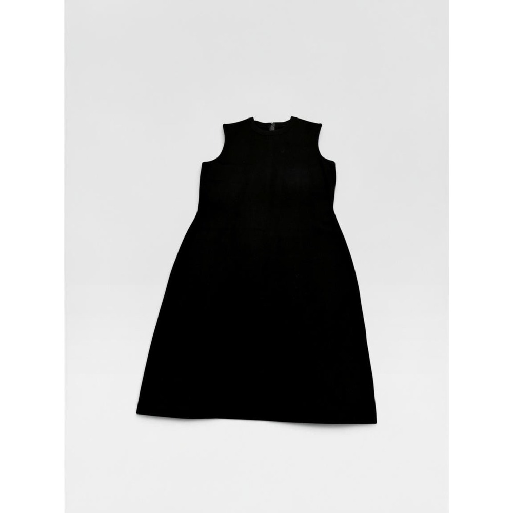St. John Basics Vintage Santana Knit Sleeveless Shift Dress Black Size 8